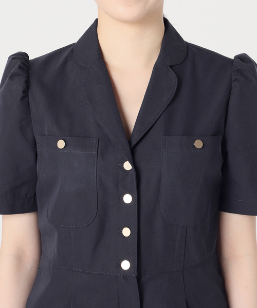 U by SPICK&SPAN（ユーバイスピックアンドスパン）の「パフスリーブオールインワン（つなぎ/オールインワン・レディース・ホワイト系その他/ネイビー・FREE）」の9枚目の写真