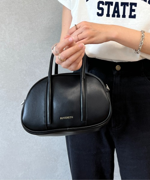 CPCM（シーピーシーエム）の「ラウンド合皮ハンドBAG（ボストンバッグ・レディース・オフホワイト/ブラック/グリーン・FREE）」の9枚目の写真