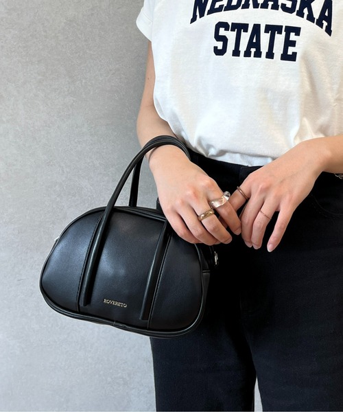 CPCM（シーピーシーエム）の「ラウンド合皮ハンドBAG（ボストンバッグ・レディース・オフホワイト/ブラック/グリーン・FREE）」の10枚目の写真