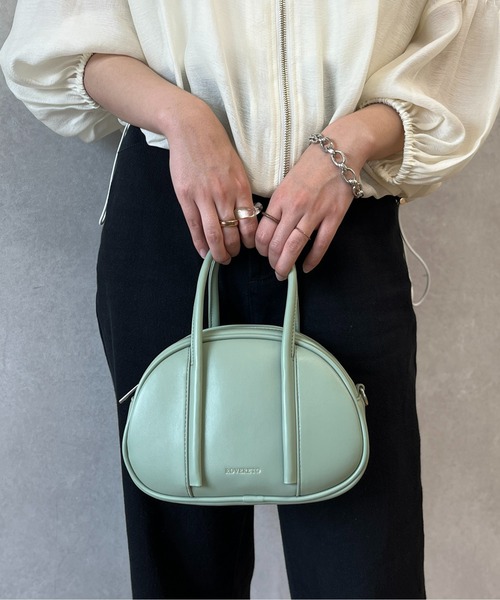 CPCM（シーピーシーエム）の「ラウンド合皮ハンドBAG（ボストンバッグ・レディース・オフホワイト/ブラック/グリーン・FREE）」の15枚目の写真