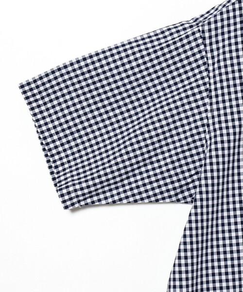 BEAMS F スリムフィットシャツ【XS】ブルー ギンガムチェック ホリゾンタルカラー ビームス slimfit カッタウェイ SALE／50%OFFBEAMS ⁄ ルーズフィット ギンガムチェック
