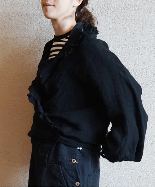 ジャーナルスタンダードラックス リネンワッシャーフリルジレ JOURNAL STANDARD LUXE ベスト リネンワッシャー フリルジレ