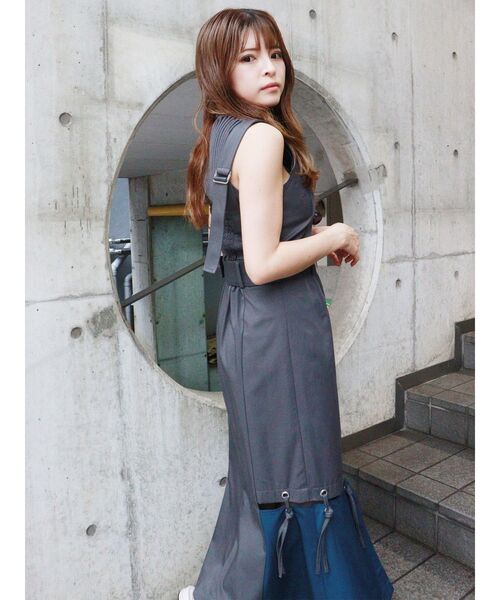 MURUA（ムルーア）の「ハトメラップジャンスカ（ワンピース・レディース・ブラック/グレー・FREE）」の11枚目の写真