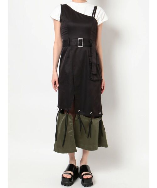 MURUA（ムルーア）の「ハトメラップジャンスカ（ワンピース・レディース・ブラック/グレー・FREE）」の13枚目の写真