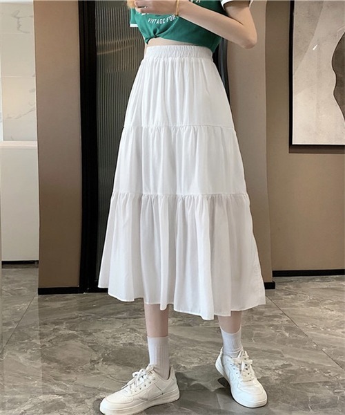FREE STYLISTS(フリー スタイリスト)の「ティアードスカート(スカート・レディース・ホワイト/ブラック・FREE)」の15枚目の写真