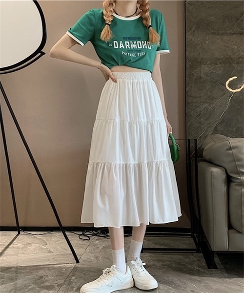 FREE STYLISTS(フリー スタイリスト)の「ティアードスカート(スカート・レディース・ホワイト/ブラック・FREE)」の18枚目の写真