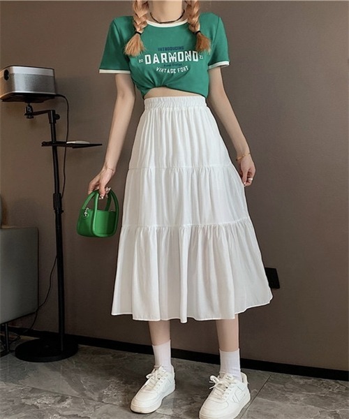 FREE STYLISTS(フリー スタイリスト)の「ティアードスカート(スカート・レディース・ホワイト/ブラック・FREE)」の22枚目の写真