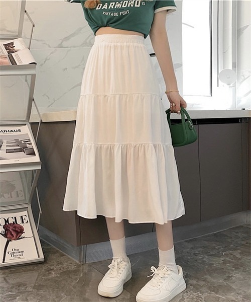 FREE STYLISTS(フリー スタイリスト)の「ティアードスカート(スカート・レディース・ホワイト/ブラック・FREE)」の16枚目の写真