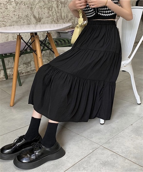 FREE STYLISTS(フリー スタイリスト)の「ティアードスカート(スカート・レディース・ホワイト/ブラック・FREE)」の7枚目の写真