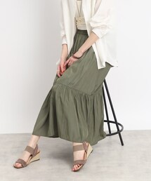 SHOO・LA・RUE | トレンドライクなヴィンテージサテン ティアードスカート(スカート)