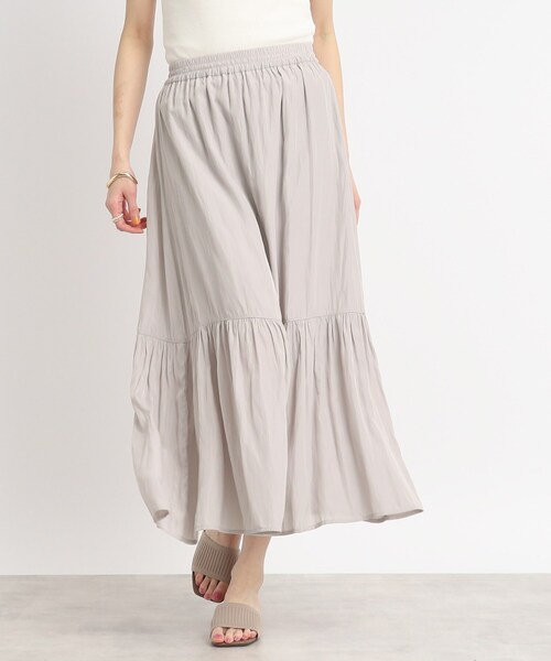 SHOO・LA・RUE（シューラルー）の「◆トレンドライクなヴィンテージサテン ティアードスカート（スカート・レディース・ブルー/オリーブ/ライトグレー/ブラック・00）」の10枚目の写真