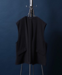 Drape Twill Fabric Oversized No Collar Gilet/別注 ドレープツイル オーバーサイズ ノーカラー ジレベスト