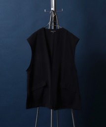 Drape Twill Fabric Oversized No Collar Gilet/別注 ドレープツイル オーバーサイズ ノーカラー ジレベスト