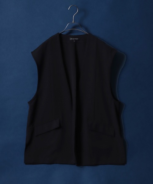 ANPAS(アンパス)の「Drape Twill Fabric Oversized No Collar Gilet/別注 ドレープツイル オーバーサイズ ノーカラー ジレベスト(ベスト・メンズ・ベージュ/チャコール/ブラック・L/M)」の17枚目の写真