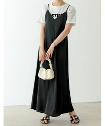 Re:EDIT | [辻元舞さん着用][低身長/高身長サイズ有]サテンキャミワンピース(ジャンパースカート)