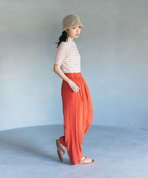 FREAK'S STORE（フリークスストア）の「シアーボーダーショートスリーブTシャツ（Tシャツ/カットソー・レディース・ブラック/ピンク/オレンジ・ﾌﾘ-）」の17枚目の写真