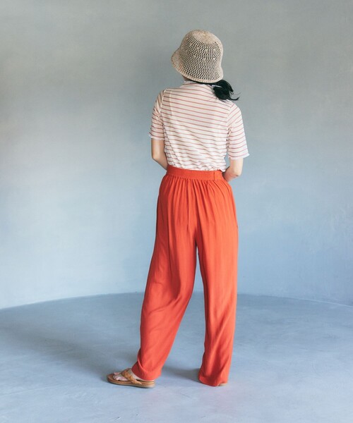 FREAK'S STORE（フリークスストア）の「シアーボーダーショートスリーブTシャツ（Tシャツ/カットソー・レディース・ブラック/ピンク/オレンジ・ﾌﾘ-）」の7枚目の写真