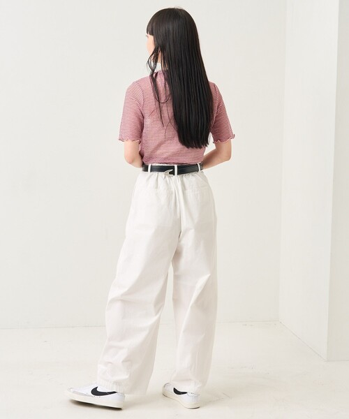 FREAK'S STORE（フリークスストア）の「シアーボーダーショートスリーブTシャツ（Tシャツ/カットソー・レディース・ブラック/ピンク/オレンジ・ﾌﾘ-）」の8枚目の写真