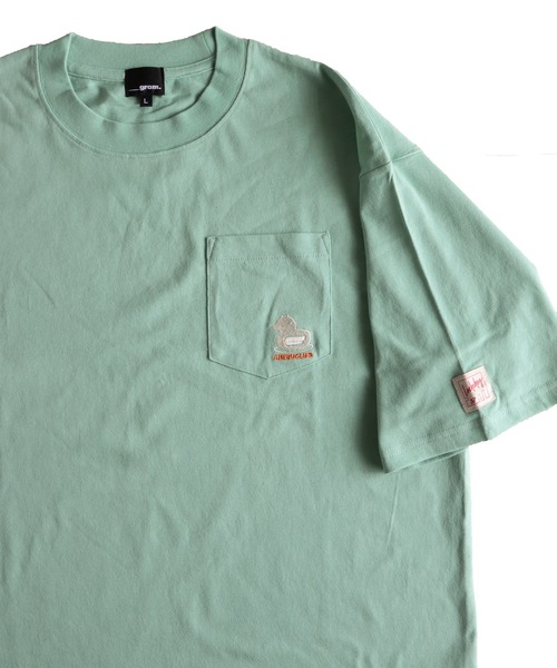 __gram.(スペースグラム)の「ワンポイント刺繍サウナTシャツ(Tシャツ/カットソー・メンズ・ホワイト/ライトグリーン/ミント/ブルー系/ブルー系1/ブルーグレー/ホワイト系/ホワイト系1/ライトグリーン系・M/L)」の7枚目の写真