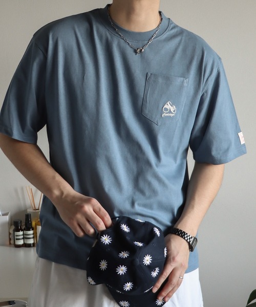__gram.(スペースグラム)の「ワンポイント刺繍サウナTシャツ(Tシャツ/カットソー・メンズ・ホワイト/ライトグリーン/ミント/ブルー系/ブルー系1/ブルーグレー/ホワイト系/ホワイト系1/ライトグリーン系・M/L)」の8枚目の写真