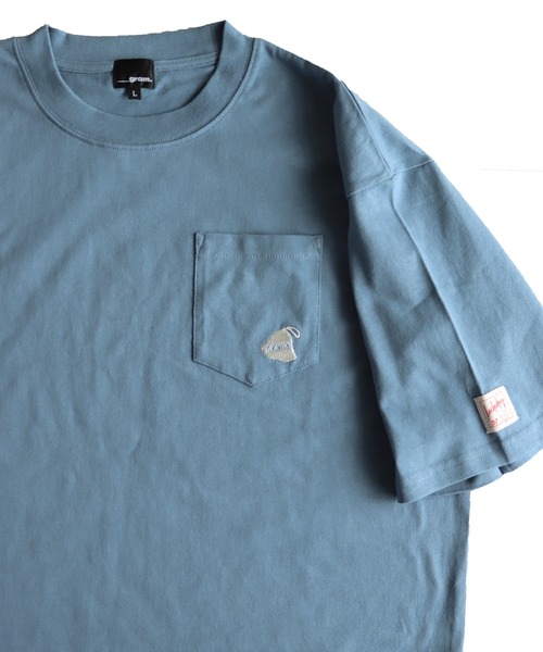 __gram.(スペースグラム)の「ワンポイント刺繍サウナTシャツ(Tシャツ/カットソー・メンズ・ホワイト/ライトグリーン/ミント/ブルー系/ブルー系1/ブルーグレー/ホワイト系/ホワイト系1/ライトグリーン系・M/L)」の5枚目の写真