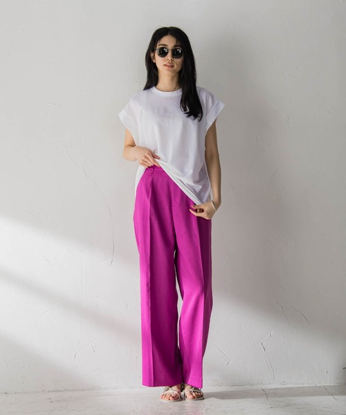 MAYSON GREY（メイソングレイ）の「肩タックカノコジャージプルオーバー≪洗濯機で洗える≫（Tシャツ/カットソー・レディース・ホワイト/ブラック/ブルー・M）」の4枚目の写真