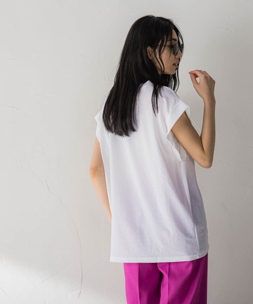 MAYSON GREY（メイソングレイ）の「肩タックカノコジャージプルオーバー≪洗濯機で洗える≫（Tシャツ/カットソー・レディース・ホワイト/ブラック/ブルー・M）」の7枚目の写真