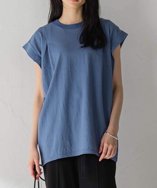 MAYSON GREY（メイソングレイ）の「肩タックカノコジャージプルオーバー≪洗濯機で洗える≫（Tシャツ/カットソー・レディース・ホワイト/ブラック/ブルー・M）」の8枚目の写真