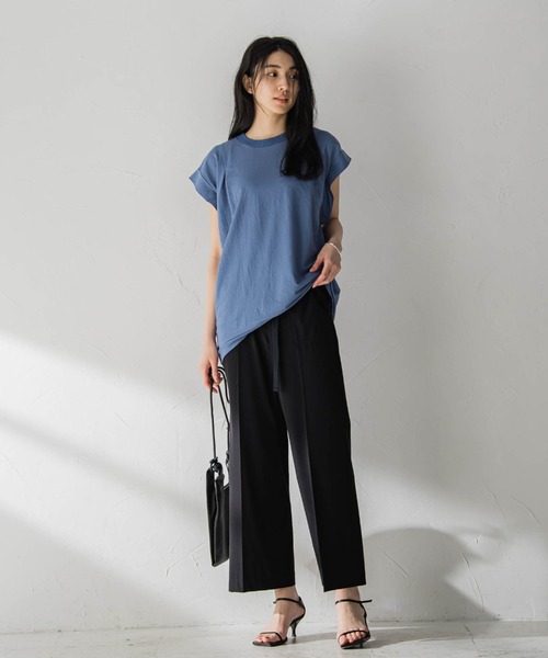 MAYSON GREY（メイソングレイ）の「肩タックカノコジャージプルオーバー≪洗濯機で洗える≫（Tシャツ/カットソー・レディース・ホワイト/ブラック/ブルー・M）」の9枚目の写真