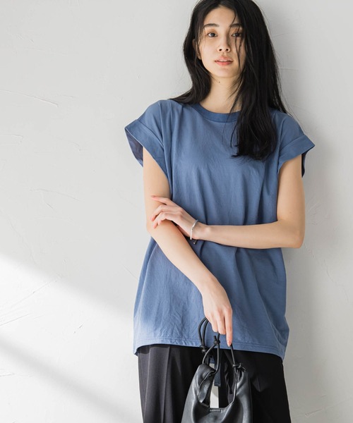 MAYSON GREY（メイソングレイ）の「肩タックカノコジャージプルオーバー≪洗濯機で洗える≫（Tシャツ/カットソー・レディース・ホワイト/ブラック/ブルー・M）」の12枚目の写真