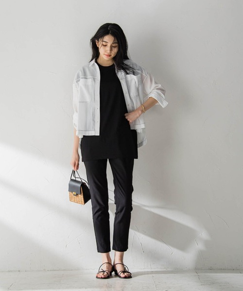 MAYSON GREY（メイソングレイ）の「肩タックカノコジャージプルオーバー≪洗濯機で洗える≫（Tシャツ/カットソー・レディース・ホワイト/ブラック/ブルー・M）」の13枚目の写真