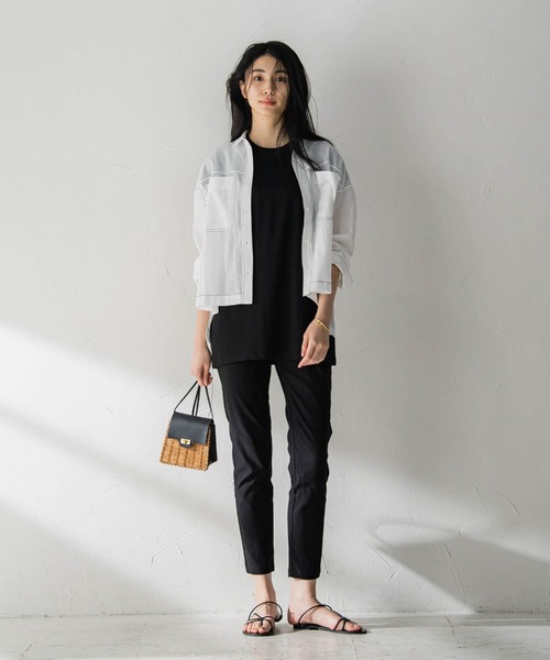 MAYSON GREY（メイソングレイ）の「肩タックカノコジャージプルオーバー≪洗濯機で洗える≫（Tシャツ/カットソー・レディース・ホワイト/ブラック/ブルー・M）」の14枚目の写真