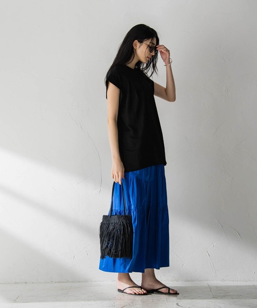 MAYSON GREY（メイソングレイ）の「肩タックカノコジャージプルオーバー≪洗濯機で洗える≫（Tシャツ/カットソー・レディース・ホワイト/ブラック/ブルー・M）」の17枚目の写真