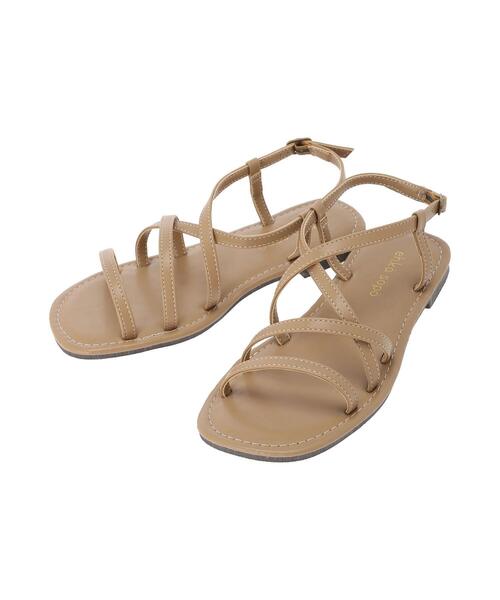 ehka sopo(エヘカソポ)の「ナロ―ストラップサンダル(サンダル・レディース・ベージュ/ブラック/オフホワイト・M/L)」の16枚目の写真