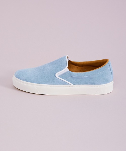 TOSS(トス)の「TOSS トス / Lance ランス 牛革ベロア ビブラムソール レザースリッポンスニーカー / TS149-6C(スリッポン・レディース・ブルー/ピンク/ベージュ・4/5/6/7)」の12枚目の写真