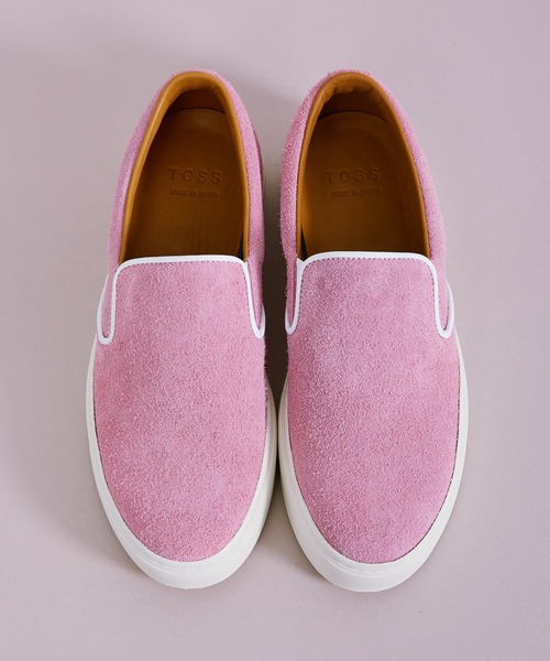TOSS(トス)の「TOSS トス / Lance ランス 牛革ベロア ビブラムソール レザースリッポンスニーカー / TS149-6C(スリッポン・レディース・ブルー/ピンク/ベージュ・4/5/6/7)」の6枚目の写真