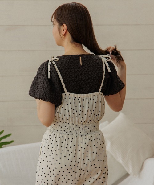 flower(フラワー)の「ウェービーパフトップ(Tシャツ/カットソー・レディース・ブラック/アイボリー・FREE)」の16枚目の写真