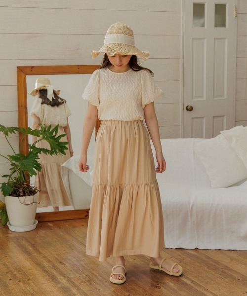 flower(フラワー)の「ウェービーパフトップ(Tシャツ/カットソー・レディース・ブラック/アイボリー・FREE)」の8枚目の写真