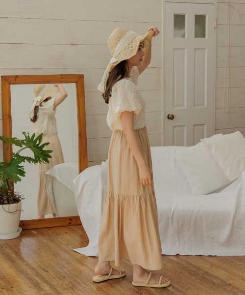 flower(フラワー)の「ウェービーパフトップ(Tシャツ/カットソー・レディース・ブラック/アイボリー・FREE)」の9枚目の写真