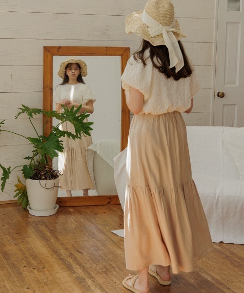 flower(フラワー)の「ウェービーパフトップ(Tシャツ/カットソー・レディース・ブラック/アイボリー・FREE)」の10枚目の写真