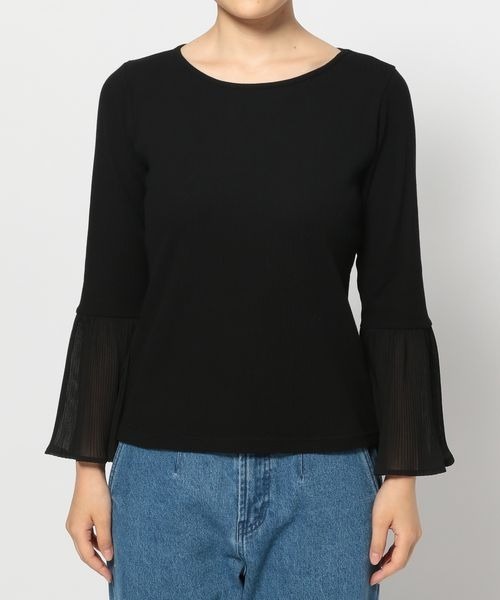mysty woman（ミスティウーマン）の「プリーツベルスリーブプルオーバー 966550（Tシャツ/カットソー・レディース・オフホワイト/ブラック・FREE）」の20枚目の写真