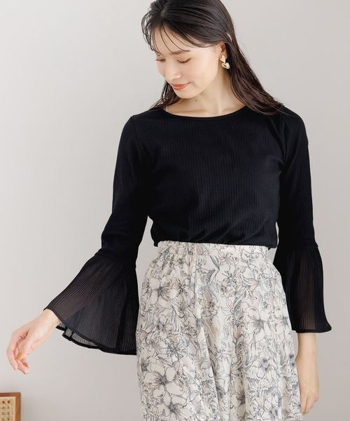 mysty woman（ミスティウーマン）の「プリーツベルスリーブプルオーバー 966550（Tシャツ/カットソー・レディース・オフホワイト/ブラック・FREE）」の14枚目の写真