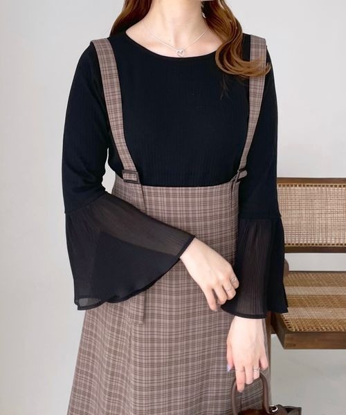 mysty woman（ミスティウーマン）の「プリーツベルスリーブプルオーバー 966550（Tシャツ/カットソー・レディース・オフホワイト/ブラック・FREE）」の18枚目の写真