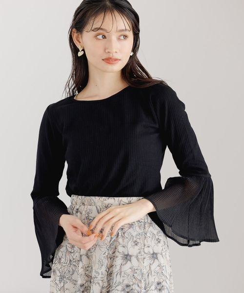 mysty woman（ミスティウーマン）の「プリーツベルスリーブプルオーバー 966550（Tシャツ/カットソー・レディース・オフホワイト/ブラック・FREE）」の22枚目の写真