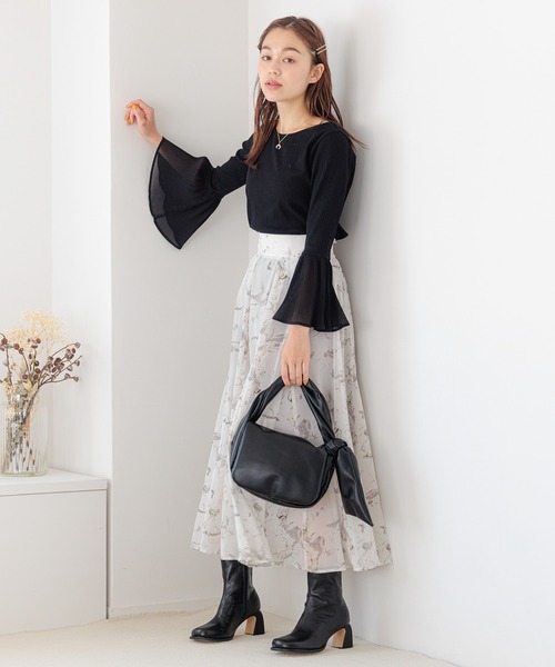 mysty woman（ミスティウーマン）の「プリーツベルスリーブプルオーバー 966550（Tシャツ/カットソー・レディース・オフホワイト/ブラック・FREE）」の21枚目の写真