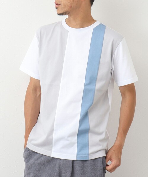 NOLLEY'S goodman(ノーリーズグッドマン)の「カラー切り替えTシャツ(Tシャツ/カットソー・メンズ・グレー系その他/ホワイト系その他/ブルー系その他・M/XL/S/L)」の2枚目の写真