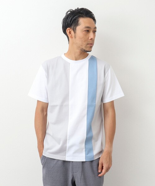 NOLLEY'S goodman(ノーリーズグッドマン)の「カラー切り替えTシャツ(Tシャツ/カットソー・メンズ・グレー系その他/ホワイト系その他/ブルー系その他・M/XL/S/L)」の4枚目の写真