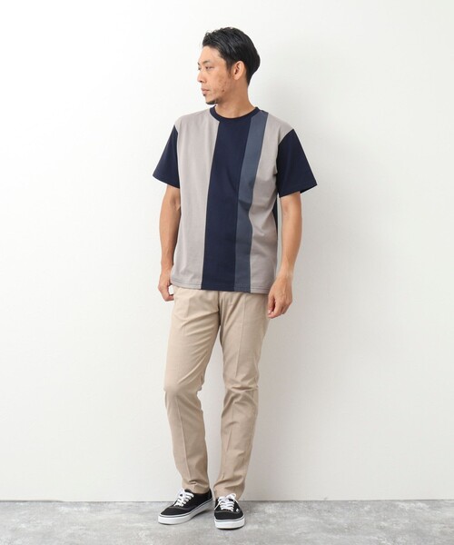 NOLLEY'S goodman(ノーリーズグッドマン)の「カラー切り替えTシャツ(Tシャツ/カットソー・メンズ・グレー系その他/ホワイト系その他/ブルー系その他・M/XL/S/L)」の5枚目の写真