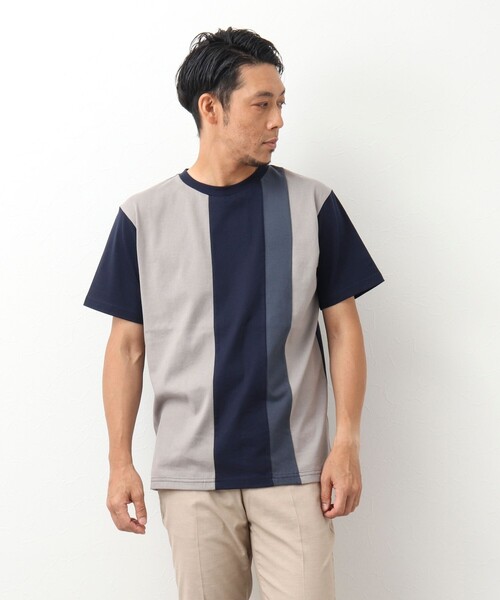 NOLLEY'S goodman(ノーリーズグッドマン)の「カラー切り替えTシャツ(Tシャツ/カットソー・メンズ・グレー系その他/ホワイト系その他/ブルー系その他・M/XL/S/L)」の9枚目の写真