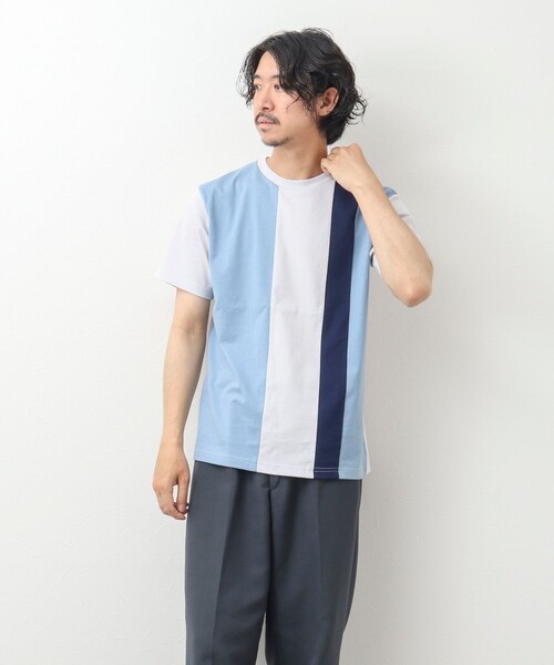 NOLLEY'S goodman(ノーリーズグッドマン)の「カラー切り替えTシャツ(Tシャツ/カットソー・メンズ・グレー系その他/ホワイト系その他/ブルー系その他・M/XL/S/L)」の18枚目の写真